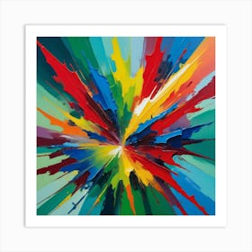 Colorful Explosion Paintings Art Print Art Print