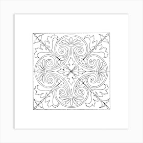 Sketched Boho Tile Art 4 Art Print