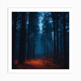 Dark Forest At Night 1 Art Print