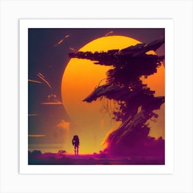 Saturn cyberpunk Art Print