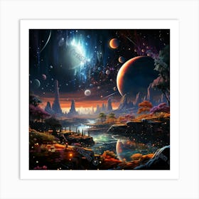 Planets Floating5 Art Print