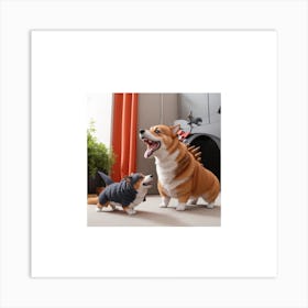 Corgi And Its Doll 4 Art Print