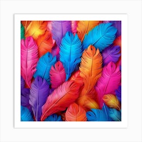 Colorful Feathers Art Print