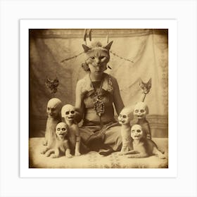 Woman With Skulls Art Print