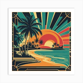 Sunset At The Beach 11 Art Print