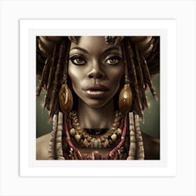 African Woman With Dreadlocks Art Print