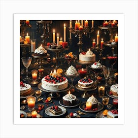 Cakes And Candles Art Print