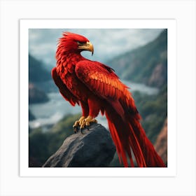 Red Phoenix: Rebirth in Flame Art Print