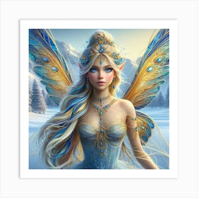 Blue princess fairy  Art Print