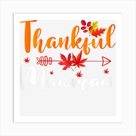 Womens Thankful Mawmaw Cute Thanksgiving Matching Family Pajamas Art Print