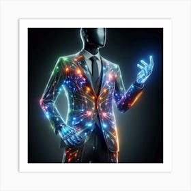 Futuristic Man In Suit 1 Art Print
