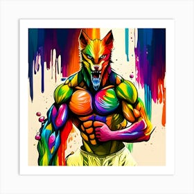 Colorful Wolf 10 Art Print