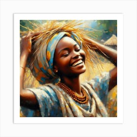 African Woman Smiling 3 Art Print