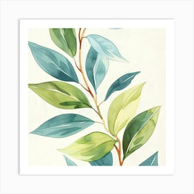 Watercolor Leaf Painting 1 Art Print