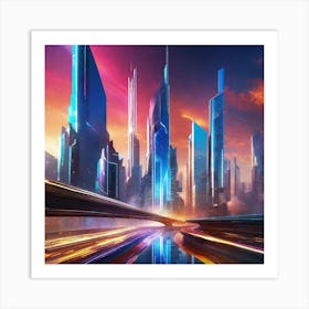 Futuristic City 132 Art Print