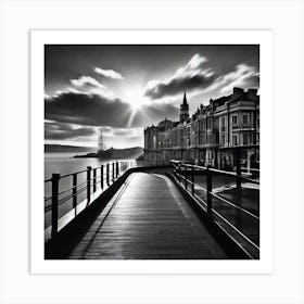 Black And White Pier Art Print