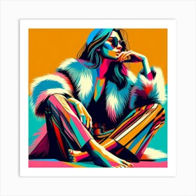 Woman In A Fur Coat Art Print