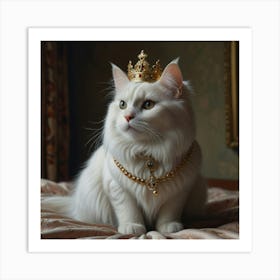 White royal cat Art Print