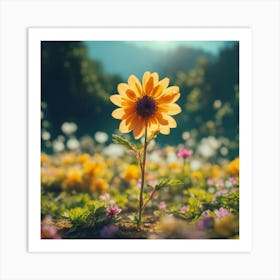 Sunflower In The Field 4 Art Print