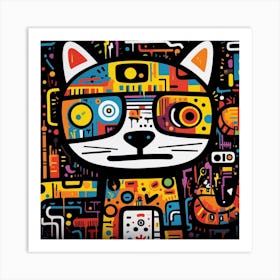 Robot Cat Art Print