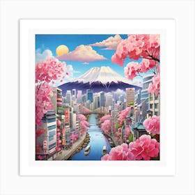 Cherry Blossoms In Tokyo Art Print