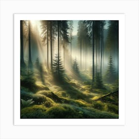 Forest In The Morning Art Print