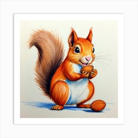 Squirrel With Nut Art Print