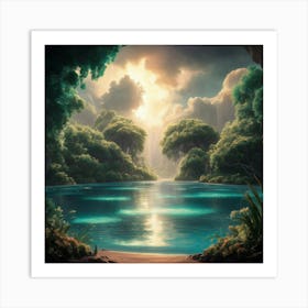 Lake In The Forest 7 Art Print