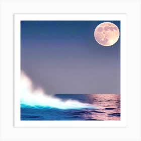 Full Moon Over The Ocean 65 Art Print