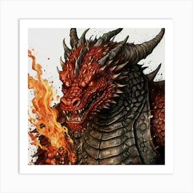 Dragon With Fire Art Print