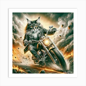 Maine Coon Cool Ride Art Print