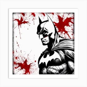 Batman Portrait Ink Painting (29) Art Print