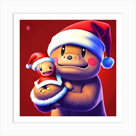 Santa Bear Art Print