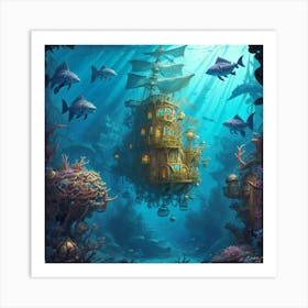 Underwater House Art Print