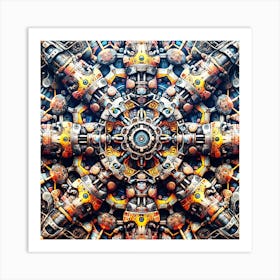 Futuristic Industrial Kaleidoscope Art Print