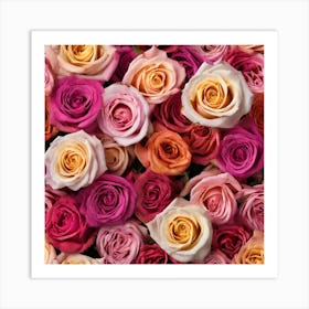 Colorful Roses Background 56 Art Print