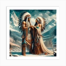 Native American Couple Art Print