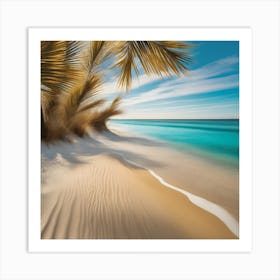 Palm Trees On The Beach Art Print