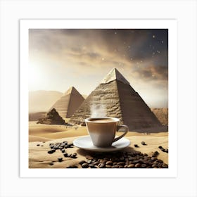 Coffee And Pyramids Art Print