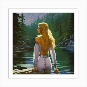 "Dark Fantasy: Maiden in Lake" Art Print