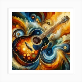 Abstracted Guitar Music Art Print