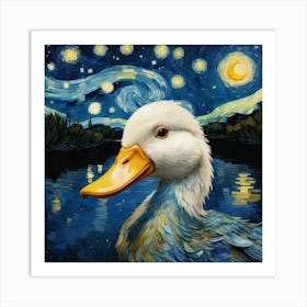 Starry Night Duck 3 Art Print