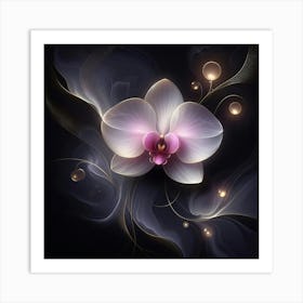 Orchid Flower Wallpaper 1 Art Print