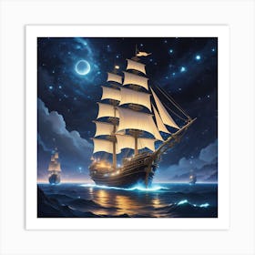 Ships Of The Night Sky Art Print