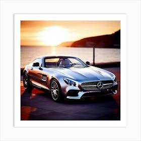 Mercedes Benz Car Automobile Vehicle Automotive German Brand Logo Iconic Luxury Prestige (2) Art Print