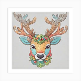 Deer Head 2 Art Print