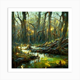 Swamps By Person Art Print