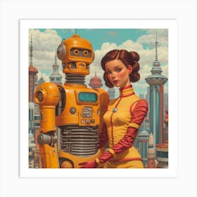 Robot Girl Art Print