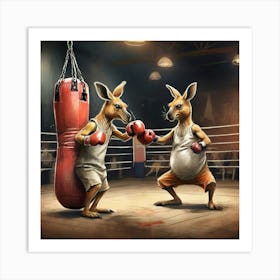 Kangaroo Boxing 10 Art Print