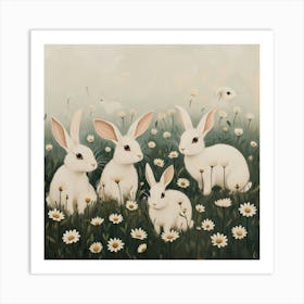 White Rabbits Fairycore Painting 4 Art Print